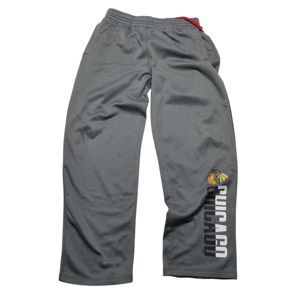 Chicago Blackhawks Pants Mens Large‎ Gray NHL Hockey Fleece Sweatpants Lounge